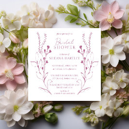 Invitación Elegantes Vines rosa Vintage y Flores Ducha Bridal
