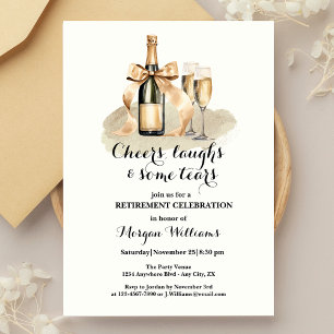 Invitación Elegantes vítores rien lágrimas de retiro de champ