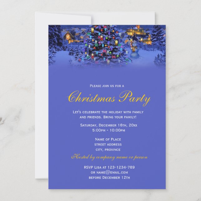 Invitación Elegantes y clásicas vacaciones de Navidad (Anverso)