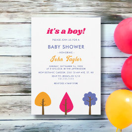 Invitación Elegantes y extravagantes árboles coloridos caen e