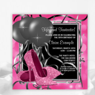 Invitación Elegantes zapatos de tacón alto de cumpleaños de c