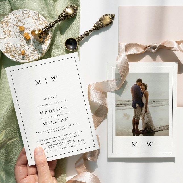 Invitación Elegimos a Boda moderno de monograma (Subido por el creador)