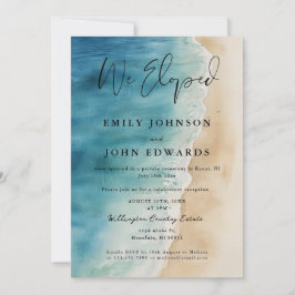 Invitación Elegimos Boda de Elopement de Watercolor Ocean Bea