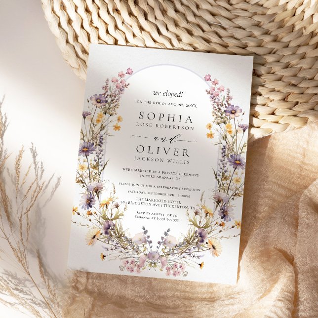 Invitación Elegimos Boda de Elopement Wildflowers Moderno (Subido por el creador)
