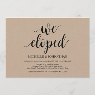 Invitación Elegimos, Boda Elopement Invita