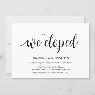 Invitación Elegimos, Boda Elopement Invita