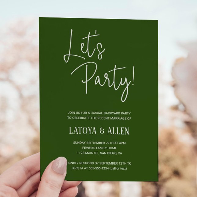 Invitación Elegimos la recepción Fiesta de boda casual (Subido por el creador)