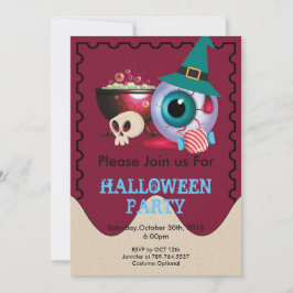 Invitación elemento divertido lindo de Halloween