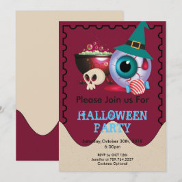Invitación elemento divertido lindo de Halloween