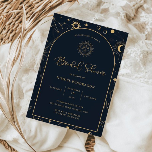 Invitación Elementos celestes de Tarot Starsign Bridal Shower (Subido por el creador)