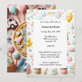 Invitación Elementos de Baby Shower personalizados para Paste