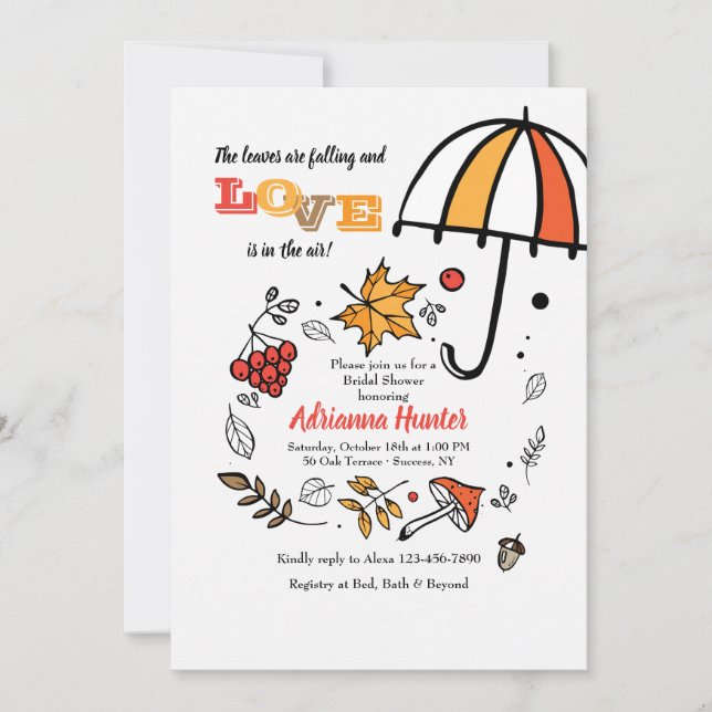 Invitación Elementos de Ducha de Otoño (Anverso)