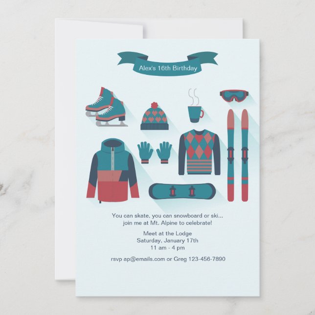 Invitación Elementos de Invierno (Anverso)