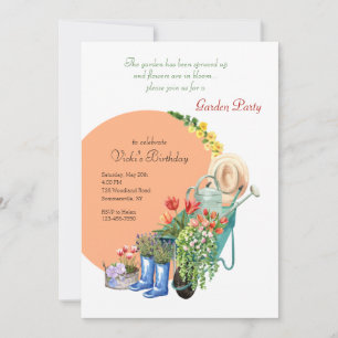 Invitación Elementos de Jardinería Fiesta de Jardín
