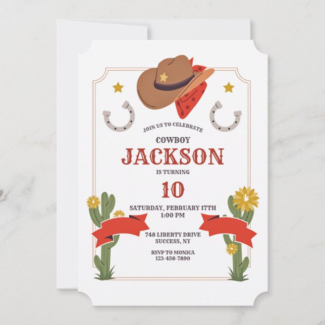 Invitación Elementos de vaquero (Anverso)