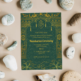 Invitación Elementos dorados de la ceremonia de nomenclatura 