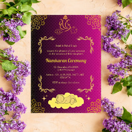 Invitación Elementos dorados de la ceremonia de nomenclatura 