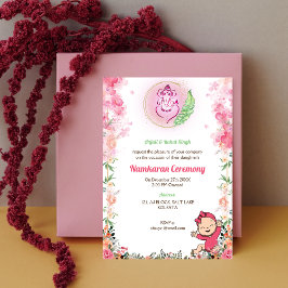 Invitación Elementos dorados de la ceremonia de nomenclatura 