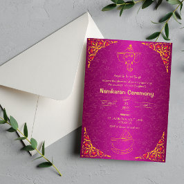 Invitación Elementos dorados de la ceremonia de nomenclatura 