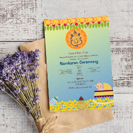 Invitación Elementos dorados de la ceremonia de nomenclatura 