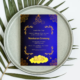 Invitación Elementos dorados de la ceremonia de nomenclatura 