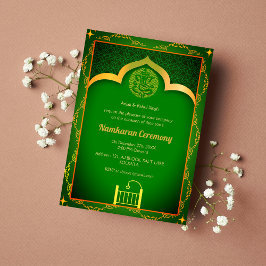 Invitación Elementos dorados de la ceremonia de nomenclatura 