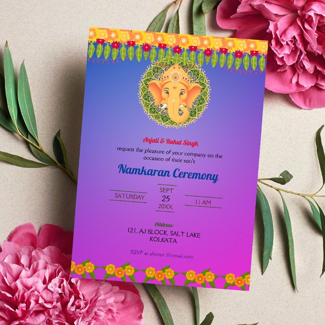 Invitación Elementos dorados de la ceremonia de nomenclatura  (Subido por el creador)