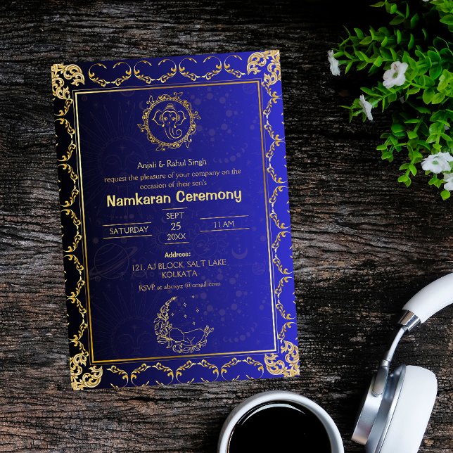 Invitación Elementos dorados de la ceremonia de nomenclatura  (Subido por el creador)