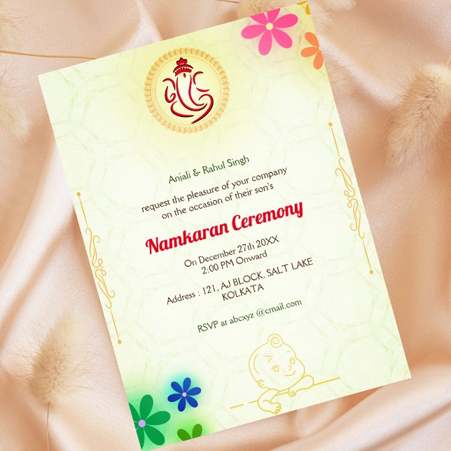 Invitación Elementos dorados de la ceremonia de nomenclatura  (Subido por el creador)
