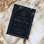 Invitación Elementos místicos celestes Starsign 40 cumpleaños<br><div class="desc">Diseñada para coordinar con nuestra Colección Mística Celestial, esta tarjeta de invitación de cumpleaños de personalizable única cuenta con magníficos elementos celestes dorados en un fondo marino oscuro. Para una personalización más avanzada de este diseño, por ejemplo, cambiar el diseño, el tamaño de letra o el tamaño del texto, haga...</div>