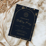 Invitación Elementos místicos celestes Starsign 60 cumpleaños<br><div class="desc">Diseñada para coordinar con nuestra Colección Mística Celestial, esta tarjeta de invitación de cumpleaños de personalizable única cuenta con magníficos elementos celestes dorados en un fondo marino oscuro. Para una personalización más avanzada de este diseño, por ejemplo, cambiar el diseño, el tamaño de letra o el tamaño del texto, haga...</div>