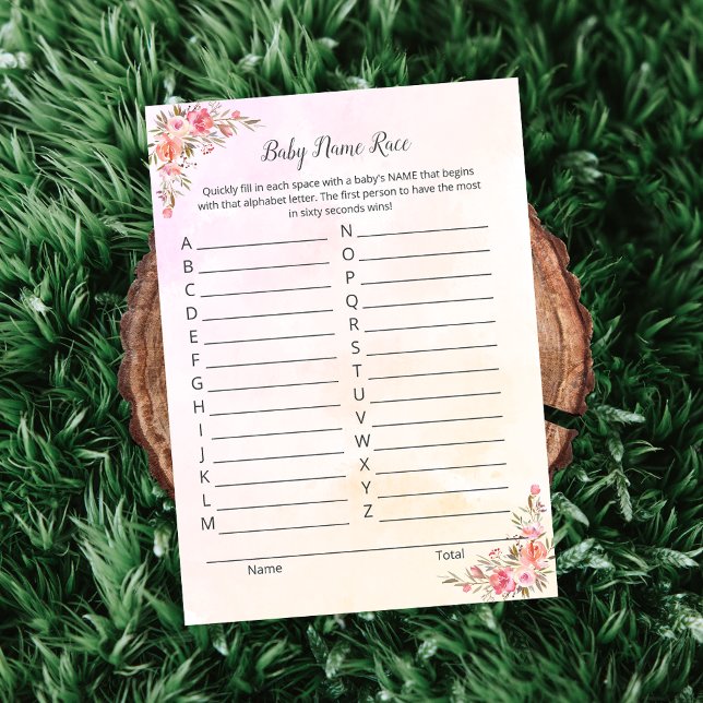 Invitación Elephant Baby Names Race Shower Game Card (Subido por el creador)