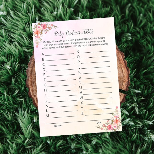 Invitación Elephant Baby Products ABCs Shower Game Card (Subido por el creador)