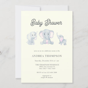 Invitación Elephant Baby Shower