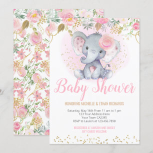 Invitación Elephant Baby Shower
