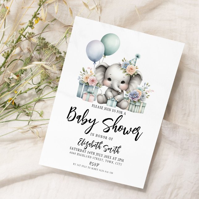 Invitación Elephant Baby Shower (Subido por el creador)