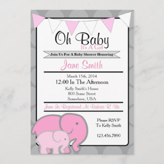Invitación Elephant Baby Shower