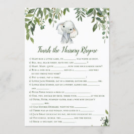 Invitación Elephant Baby Shower Game con respuesta 5x7 tamaño