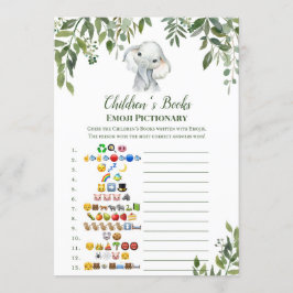 Invitación Elephant Baby Shower Game con respuesta de 5x7 siz