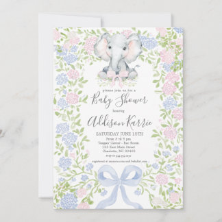 Invitación Elephant baby shower invitation