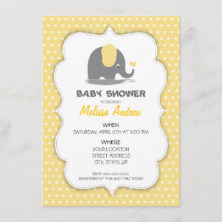 Invitación Elephant baby shower invitation