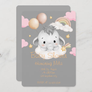 INVITACIÓN ELEPHANT BABY SHOWER INVITATION