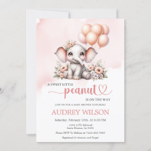 Invitación Elephant Baby Shower Sweet Little Peanut