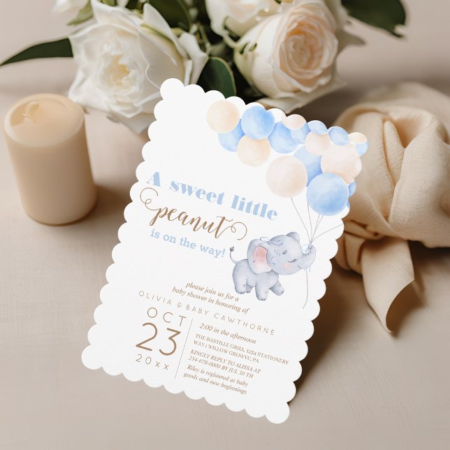 Invitación Elephant Balloons Baby Boy Shower (Subido por el creador)