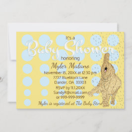 Invitación Elephant Blue de Baby Shower Gold Baby