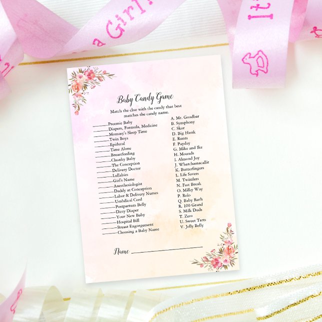 Invitación Elephant Boho Moda Baby Shower Candy Game (Subido por el creador)