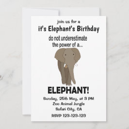 Invitación Elephant Funny Cute Elephant Cumpleaños