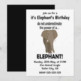 Invitación Elephant Funny Cute Elephant Cumpleaños