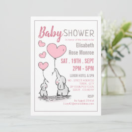 Invitación Elephant Hearts Baby Shower