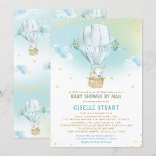 Invitación Elephant Hot Air Balloon Baby Shower de Mail Boy